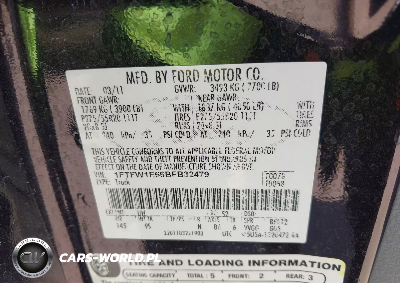 2011 Ford F-150 Platinum VIN:1FTFW1E66BFB32479 - 9