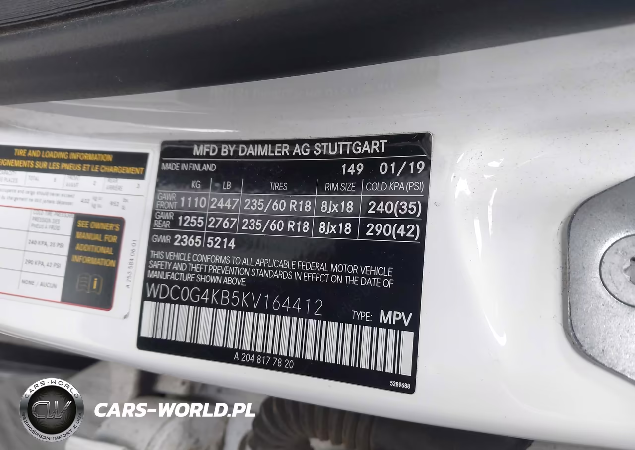 2019 Mercedes-Benz Glc 300 4Matic VIN:WDC0G4KB5KV164412 - 9