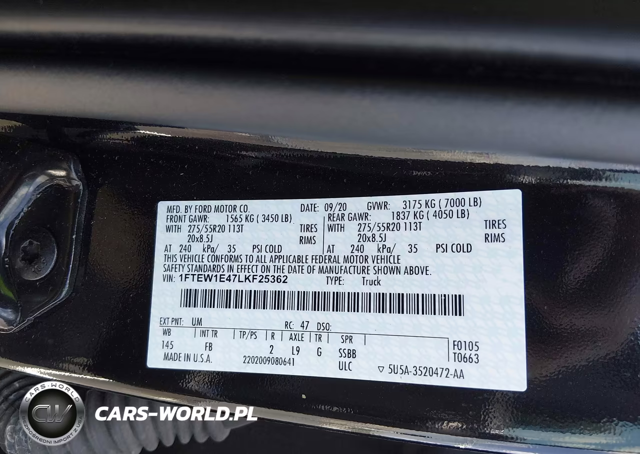 2020 Ford F-150 Xlt VIN:1FTEW1E47LKF25362 - 9