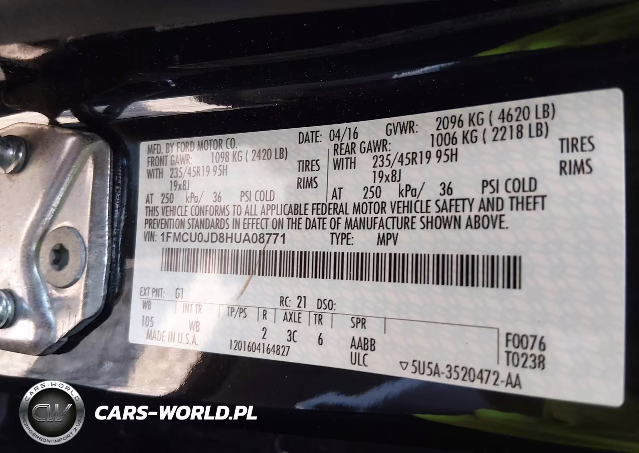 2017 Ford Escape Titanium VIN:1FMCU0JD8HUA08771 - 9