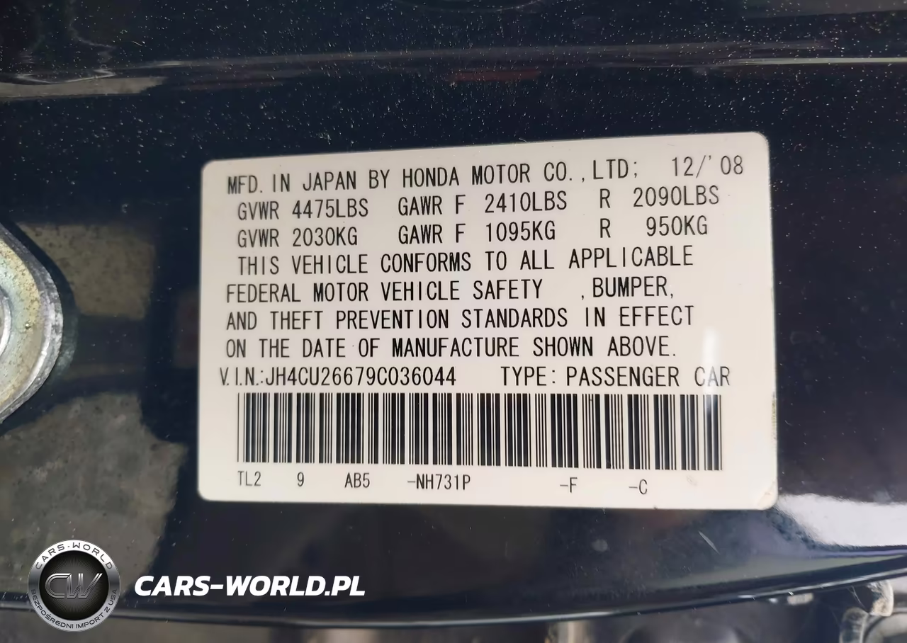 2009 Acura Tsx VIN:JH4CU26679C036044 - 9