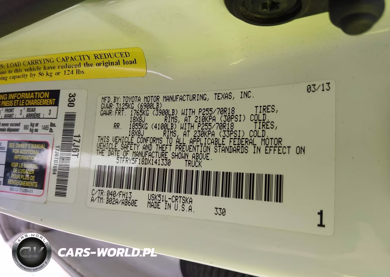 2013 Toyota Tundra Grade 5.7L V8 VIN:5TFRY5F18DX141330 - 9