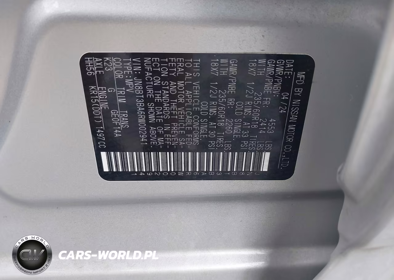 2024 Nissan Rogue Sv Fwd VIN:JN8BT3BA6RW002941 - 9