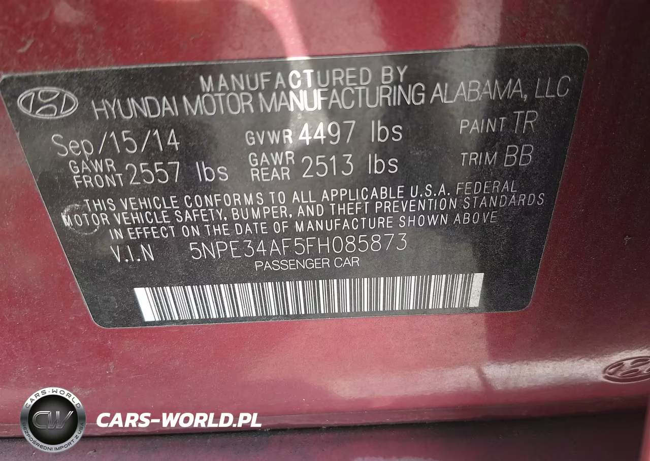 2015 Hyundai Sonata Limited VIN:5NPE34AF5FH085873 - 9