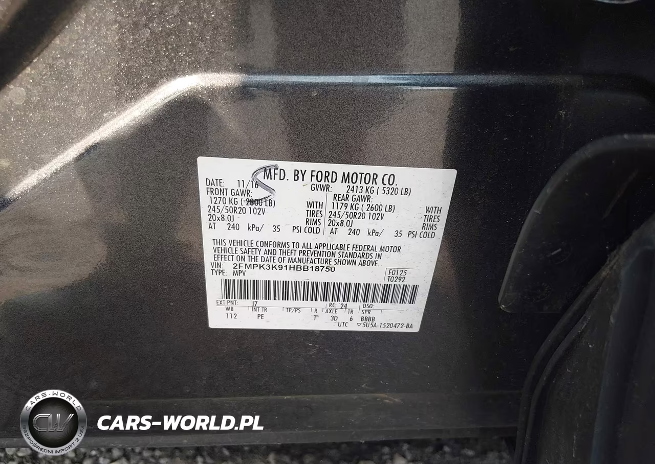 2017 Ford Edge Titanium VIN:2FMPK3K91HBB18750 - 9