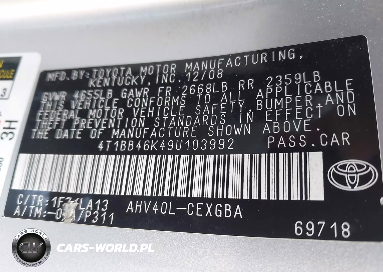2009 Toyota Camry Hybrid VIN:4T1BB46K49U103992 - 9