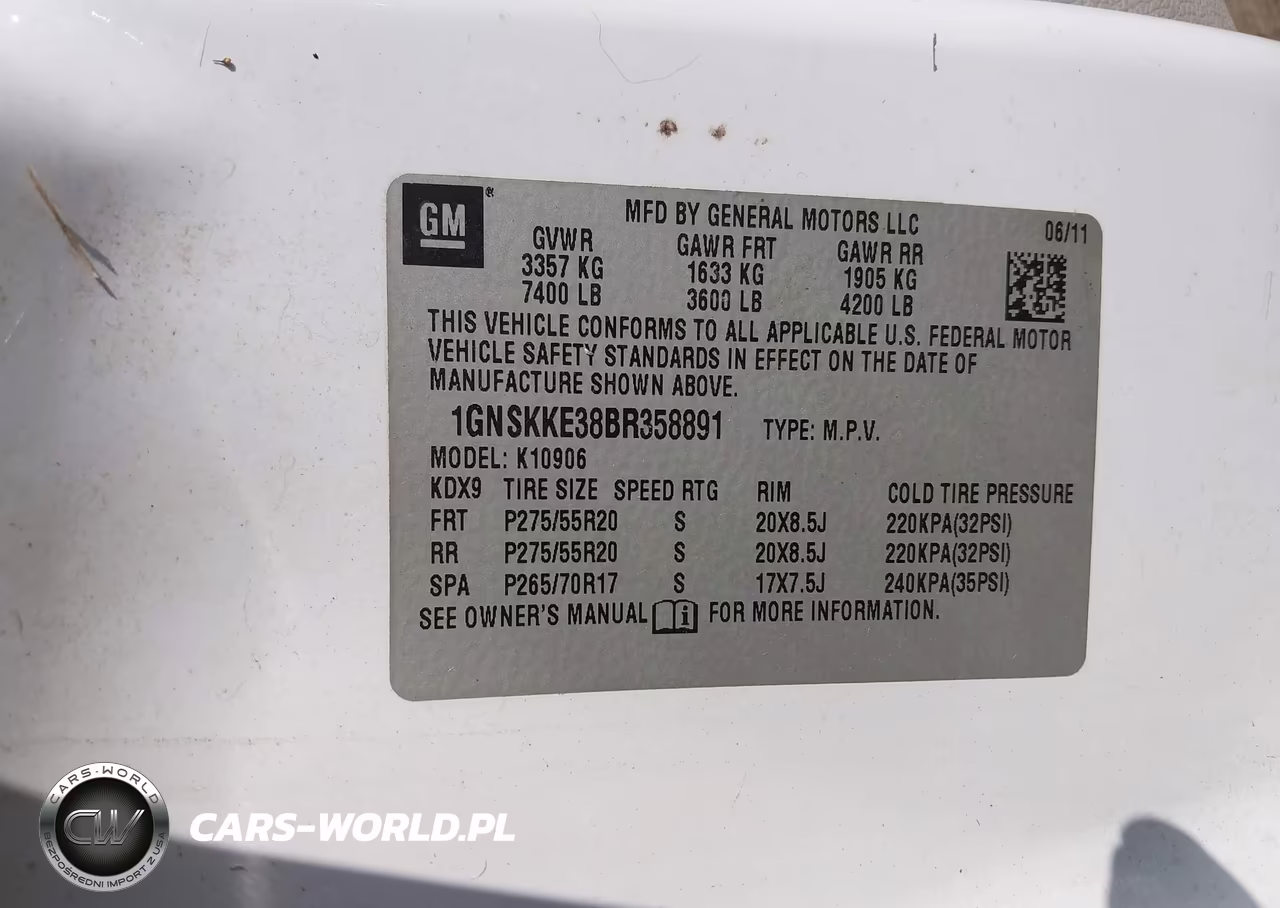 2011 Chevrolet Suburban Ltz VIN:1GNSKKE38BR358891 - 9