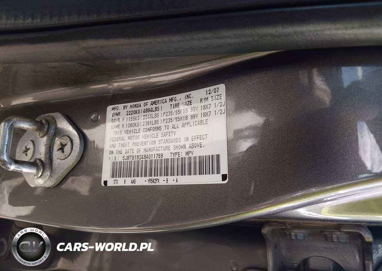 2008 Acura Rdx VIN:5J8TB18248A011769 - 9