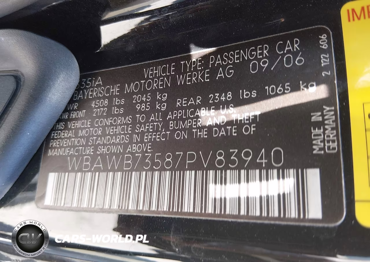 2007 BMW 335I VIN:WBAWB73587PV83940 - 9