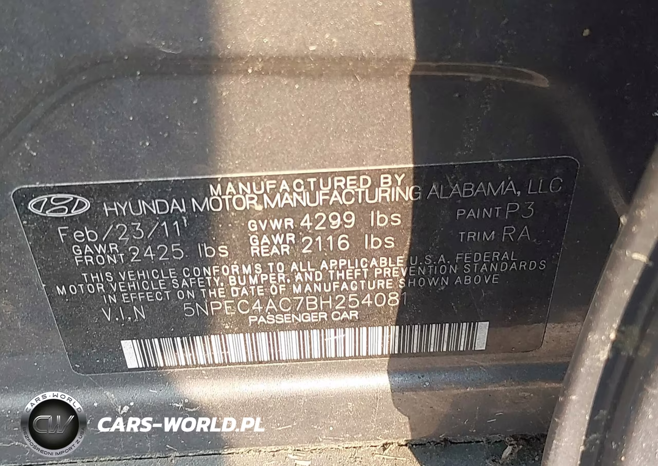 2011 Hyundai Sonata Limited VIN:5NPEC4AC7BH254081 - 9