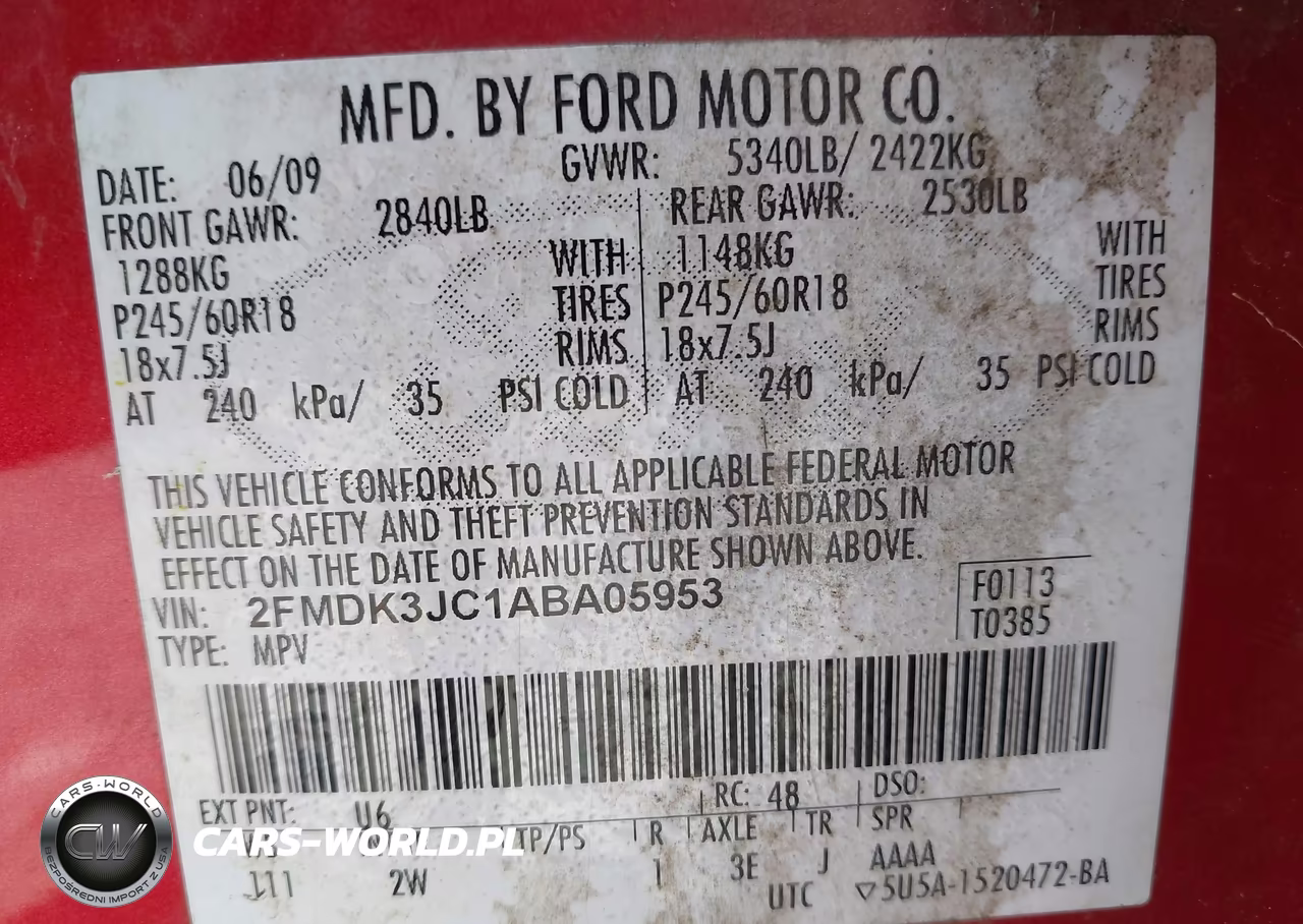 2010 Ford Edge Sel VIN:2FMDK3JC1ABA05953 - 9