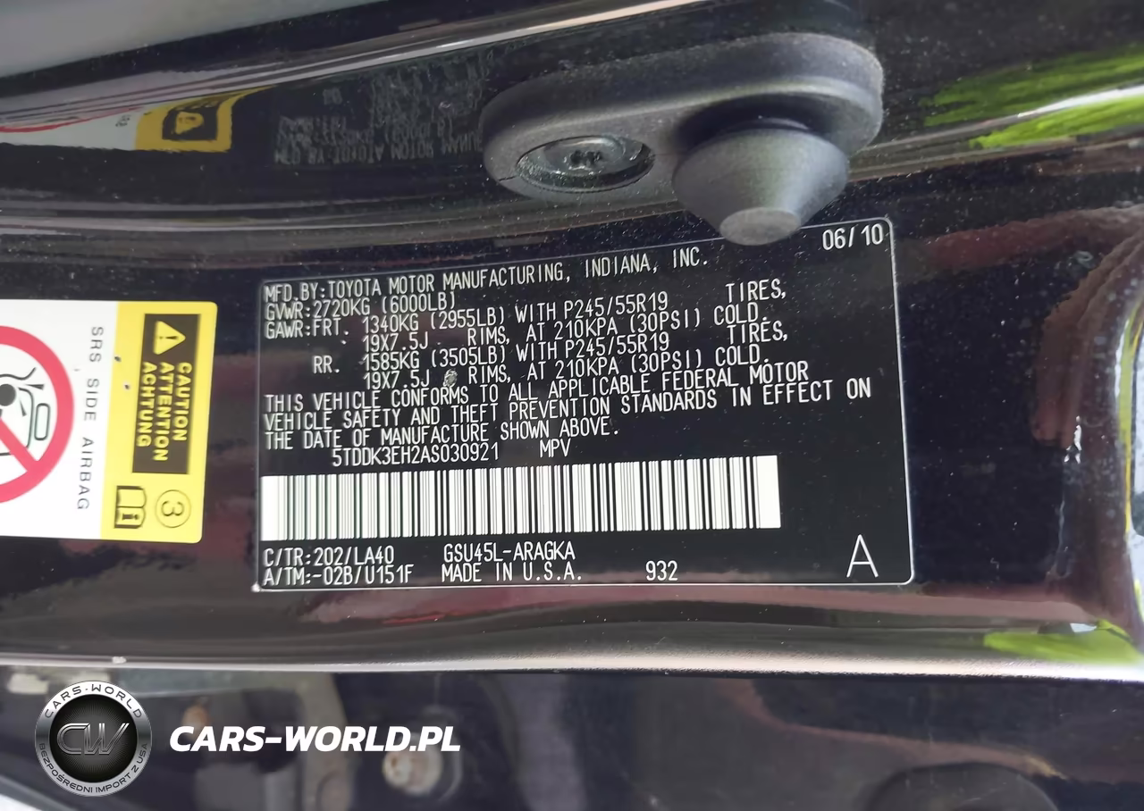 2010 Toyota Highlander Limited V6 VIN:5TDDK3EH2AS030921 - 9