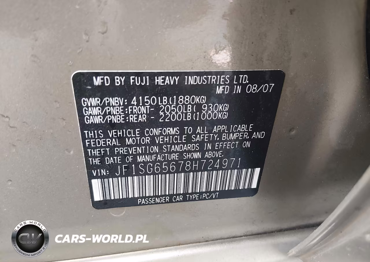 2008 Subaru Forester 2.5X VIN:JF1SG65678H724971 - 9