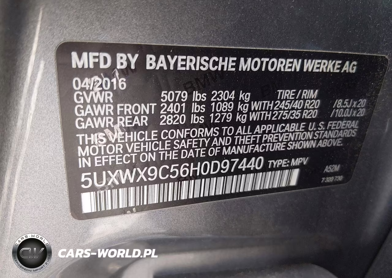 2017 BMW X3 xDrive28I VIN:5UXWX9C56H0D97440 - 9