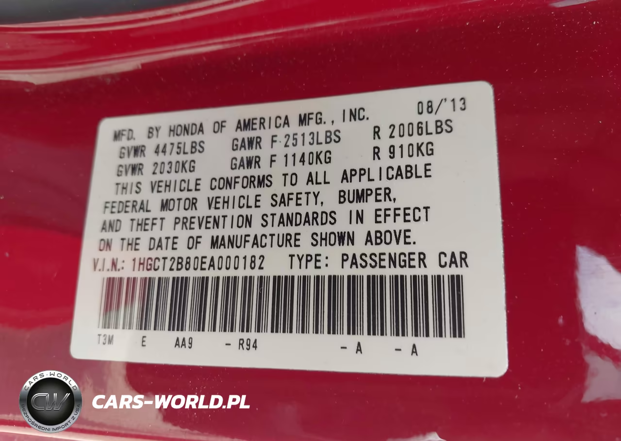 2014 Honda Accord Ex-L V-6 VIN:1HGCT2B80EA000182 - 9