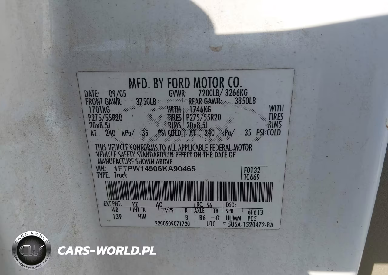 2006 Ford F-150 Fx4-Lariat-Xlt VIN:1FTPW14506KA90465 - 9