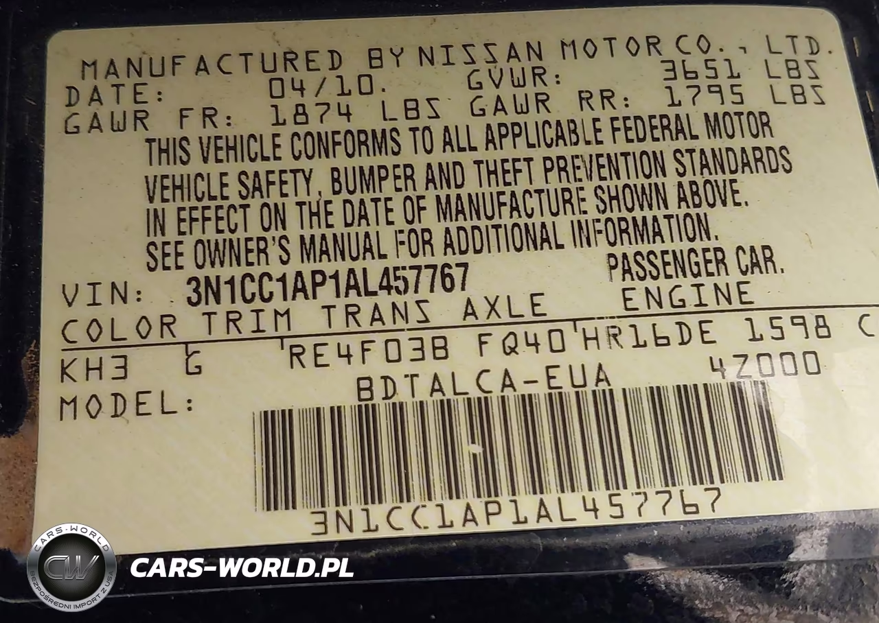 2010 Nissan Versa 1.6 VIN:3N1CC1AP1AL457767 - 9