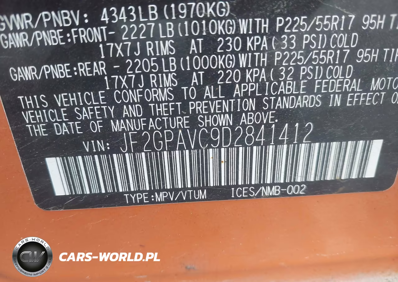 2013 Subaru Xv Crosstrek 2.0I Premium VIN:JF2GPAVC9D2841412 - 9