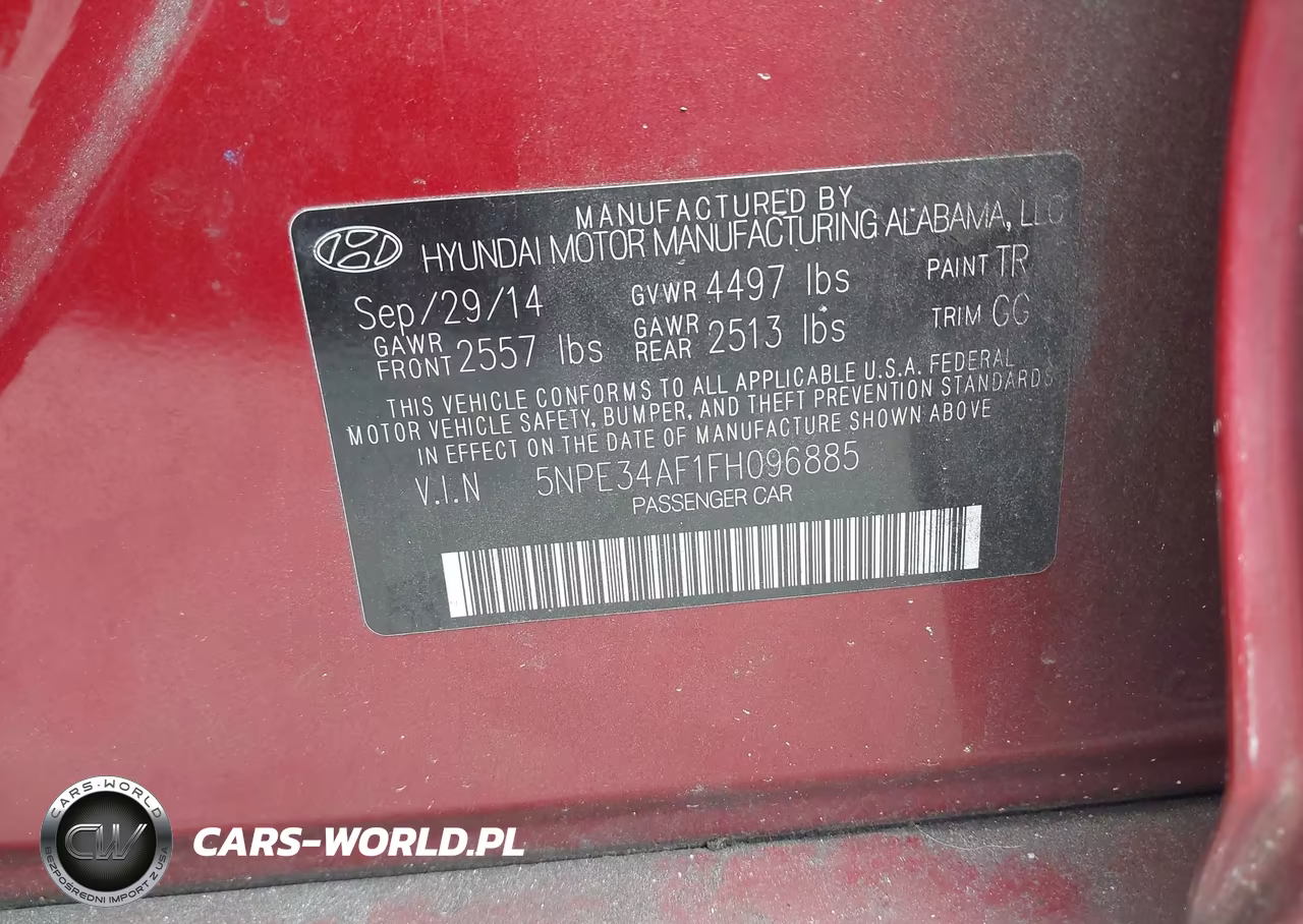 2015 Hyundai Sonata Sport VIN:5NPE34AF1FH096885 - 9