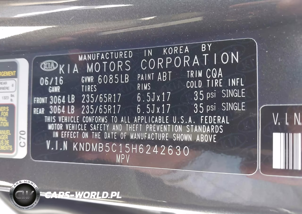 2017 Kia Sedona Lx VIN:KNDMB5C15H6242630 - 9