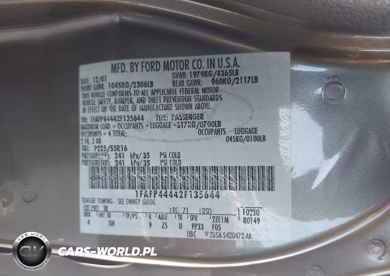 2002 Ford Mustang Deluxe-Premium VIN:1FAFP44442F135644 - 9