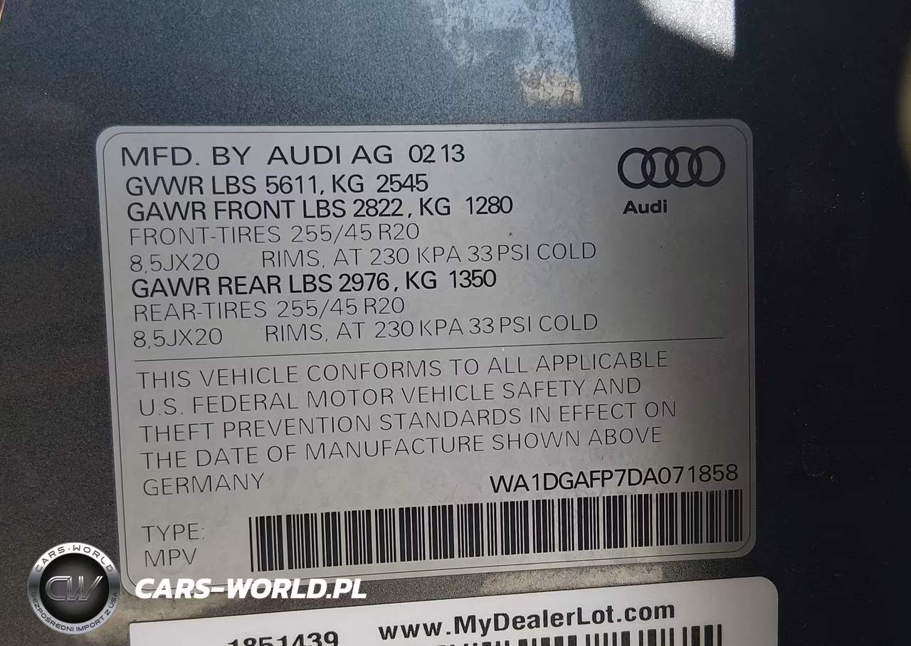 2013 Audi Q5 3.0T Premium Plus VIN:WA1DGAFP7DA071858 - 9