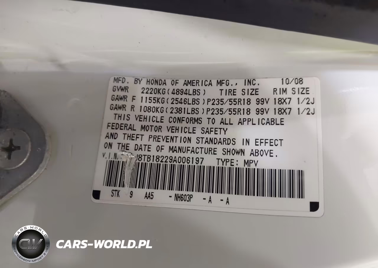 2009 Acura Rdx VIN:5J8TB18229A006197 - 9
