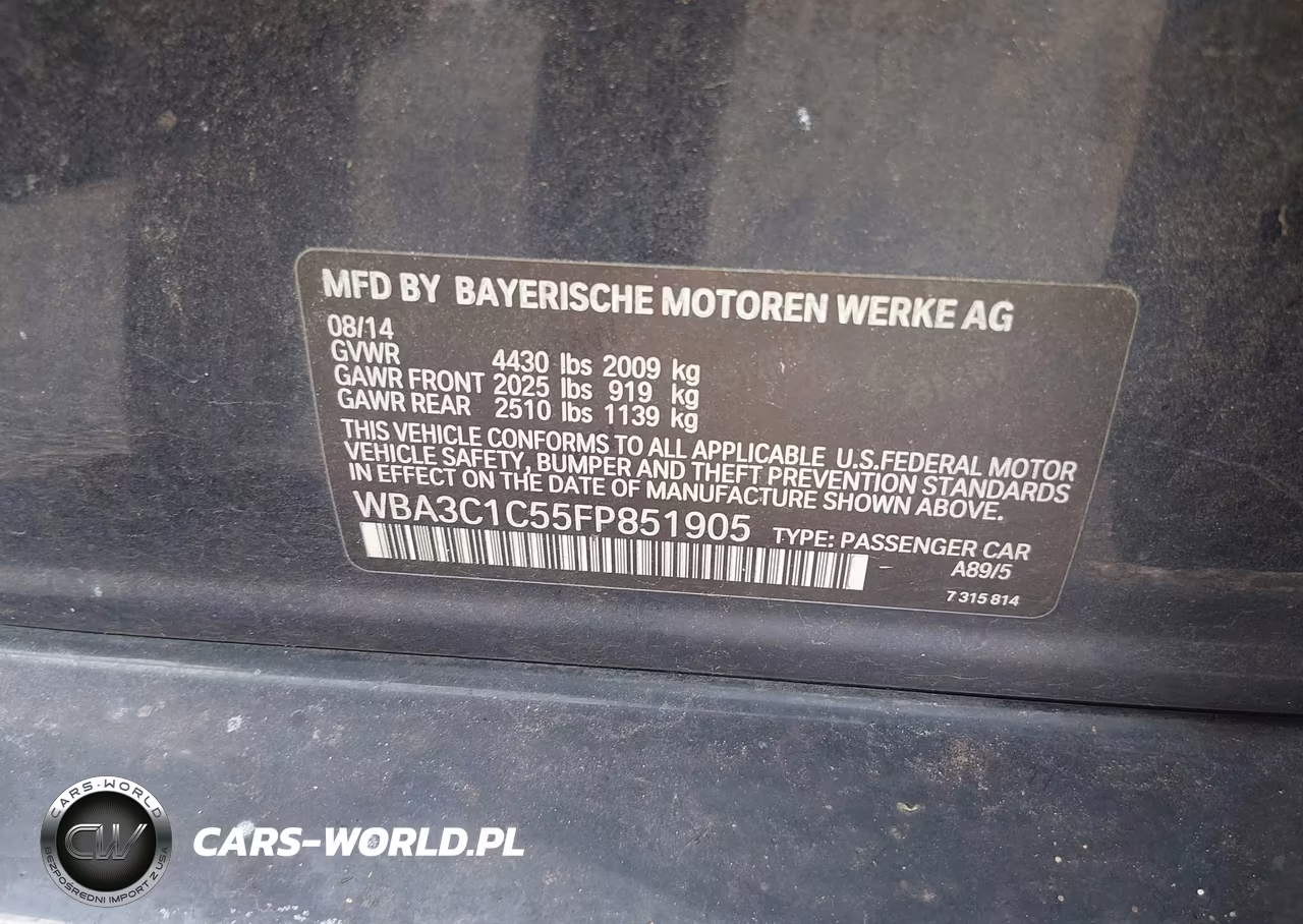 2015 BMW 328I VIN:WBA3C1C55FP851905 - 9