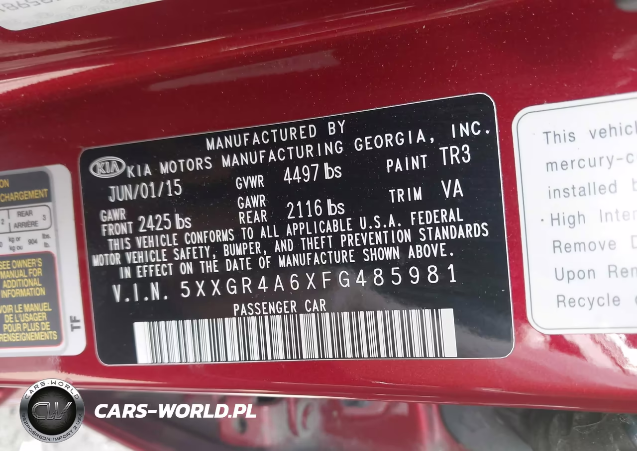 2015 Kia Optima Sx Turbo VIN:5XXGR4A6XFG485981 - 9