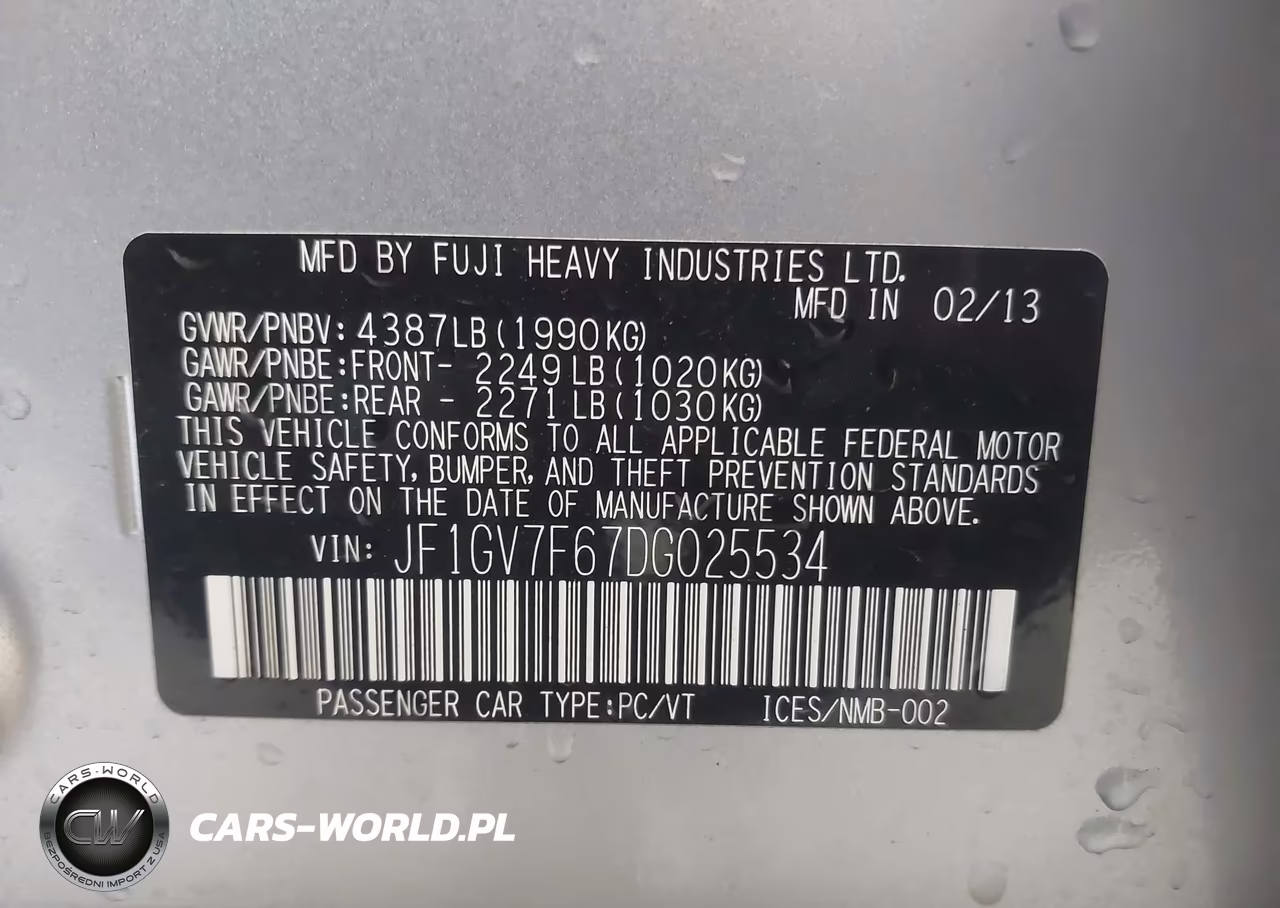 2013 Subaru Impreza Wrx Premium VIN:JF1GV7F67DG025534 - 9