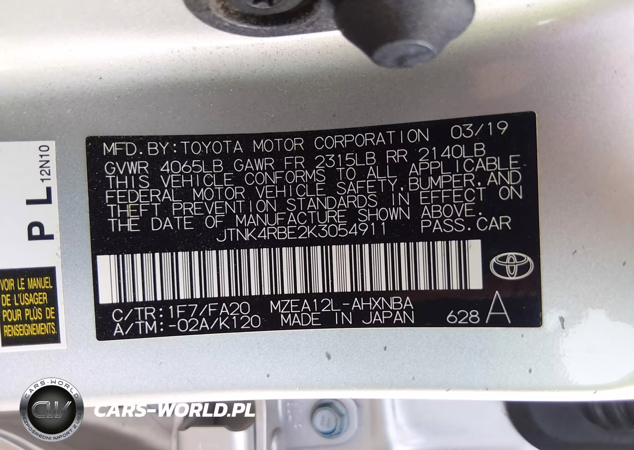 2019 Toyota Corolla Se VIN:JTNK4RBE2K3054911 - 9