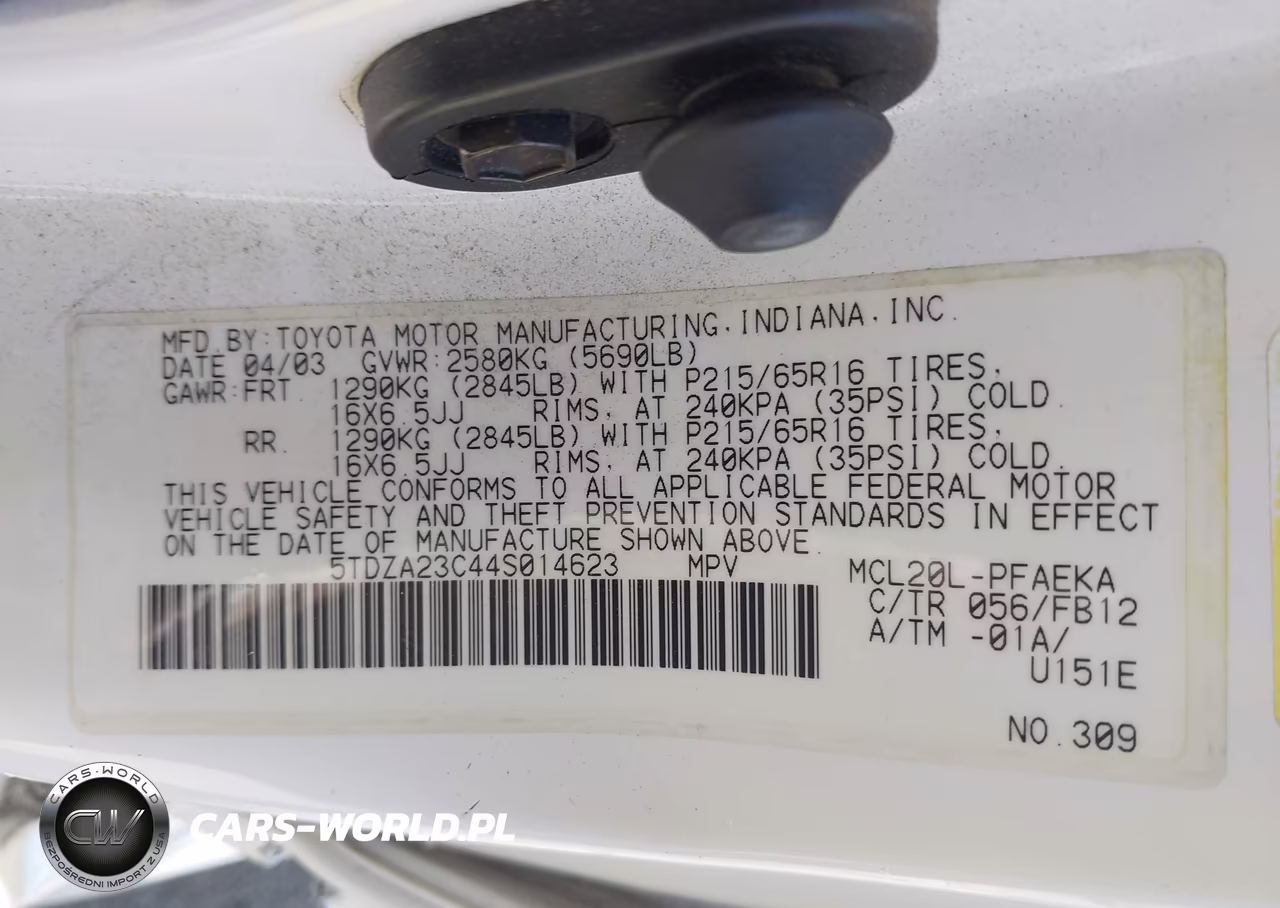 2004 Toyota Sienna Le VIN:5TDZA23C44S014623 - 9