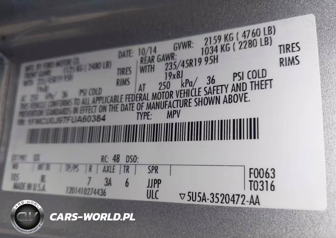 2015 Ford Escape Titanium VIN:1FMCU0J97FUA60384 - 9