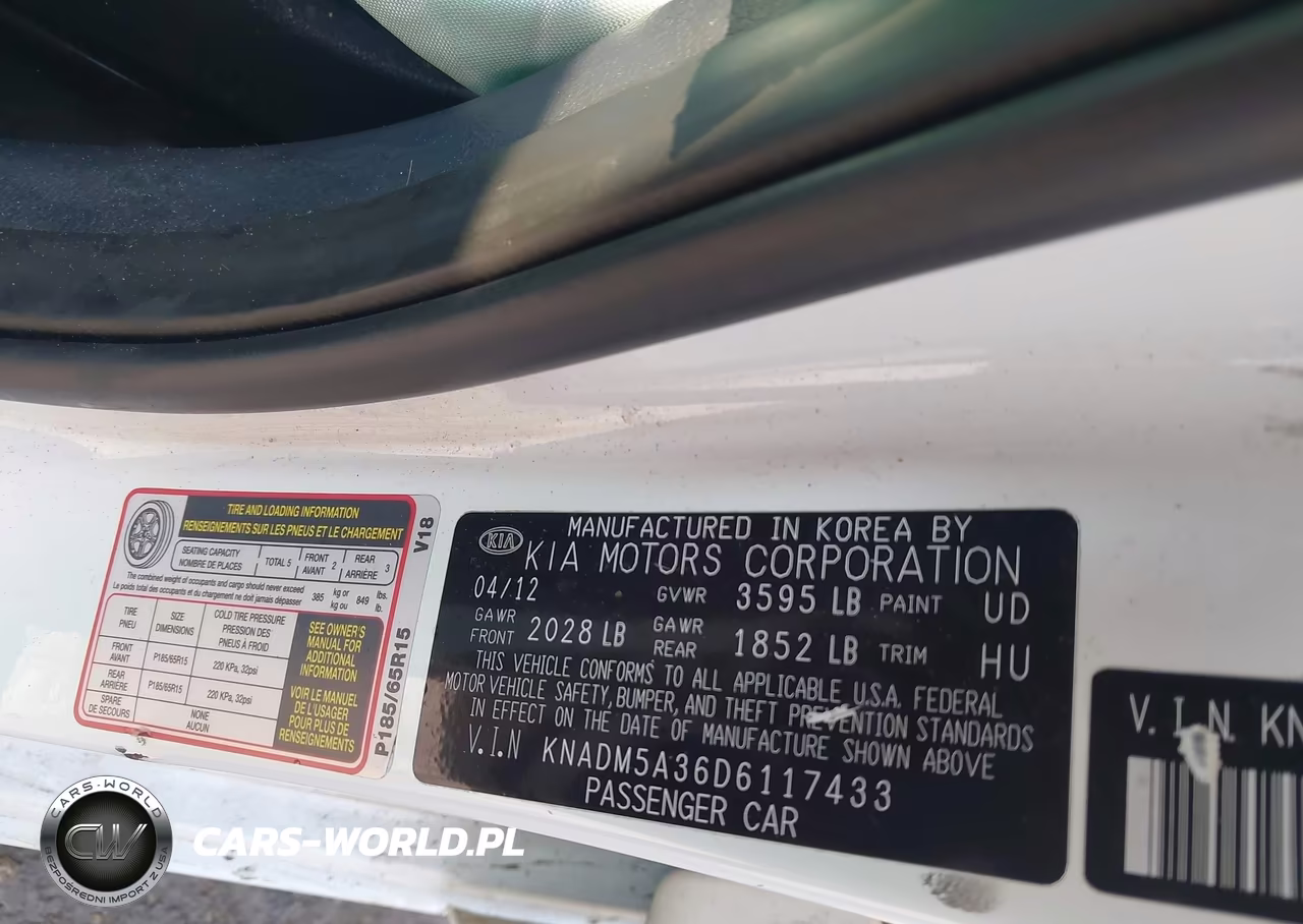 2013 Kia Rio Lx VIN:KNADM5A36D6117433 - 9