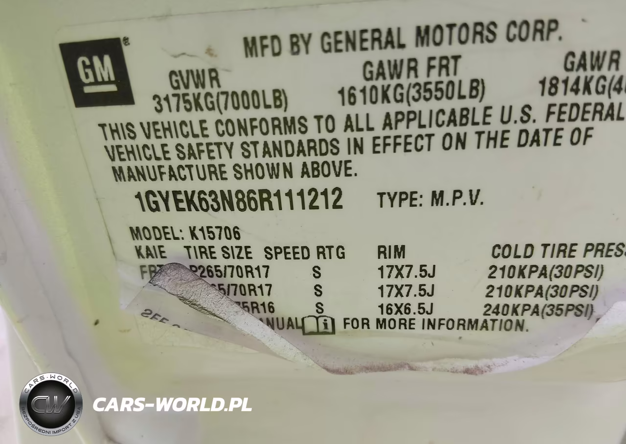 2006 Cadillac Escalade Standard VIN:1GYEK63N86R111212 - 9