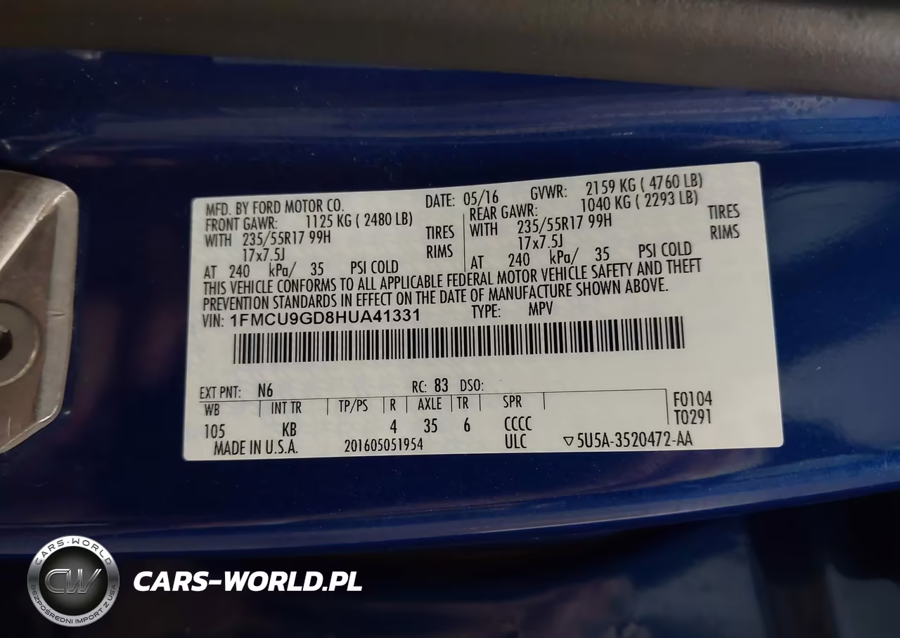 2017 Ford Escape Se VIN:1FMCU9GD8HUA41331 - 9