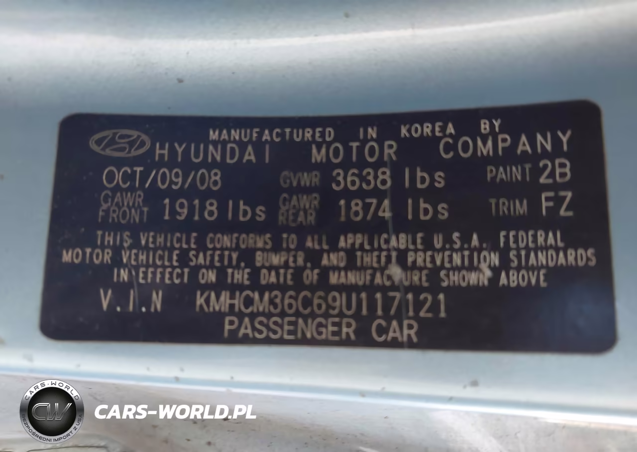 2009 Hyundai Accent Gs VIN:KMHCM36C69U117121 - 9