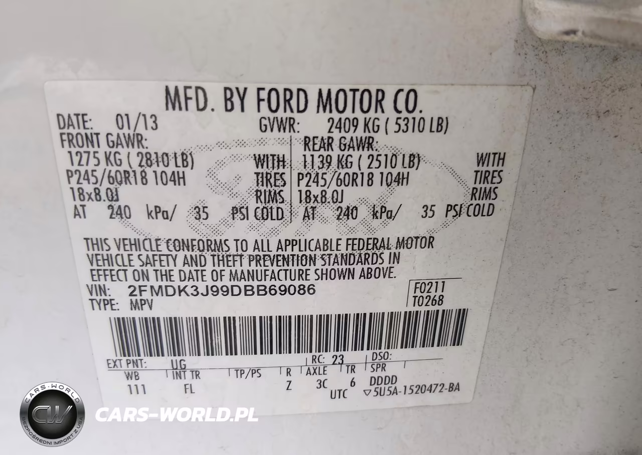 2013 Ford Edge Sel VIN:2FMDK3J99DBB69086 - 9