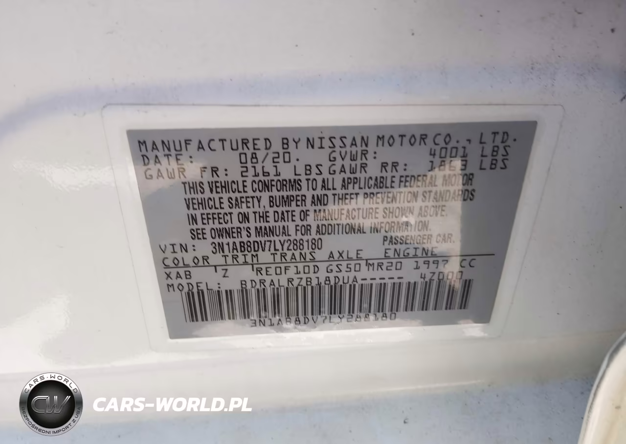 2020 Nissan Sentra Sr Xtronic Cvt VIN:3N1AB8DV7LY288180 - 9