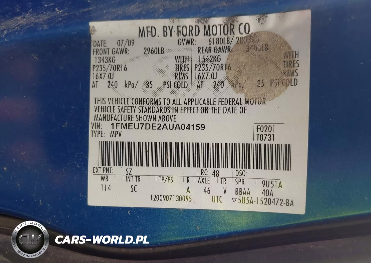 2010 Ford Explorer Xlt VIN:1FMEU7DE2AUA04159 - 9