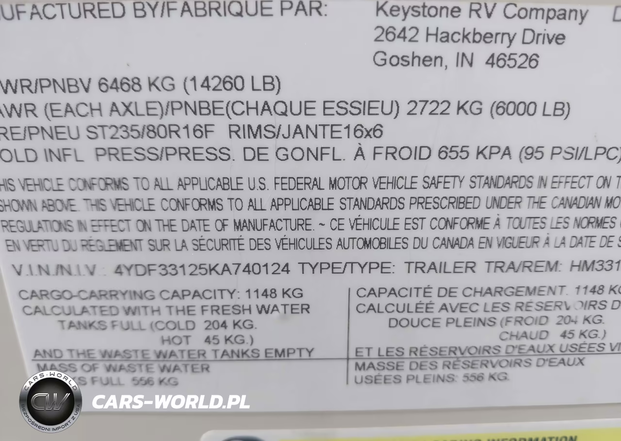 2019 Keystone Rv Other VIN:4YDF33125KA740124 - 9