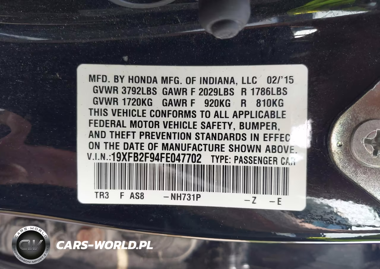 2015 Honda Civic Ex-L VIN:19XFB2F94FE047702 - 9