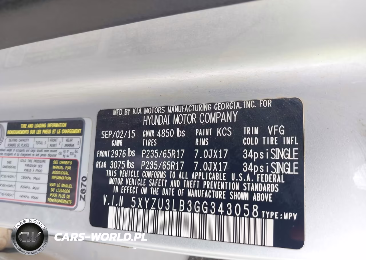 2016 Hyundai Santa Fe Sport 2.4L VIN:5XYZU3LB3GG343058 - 9