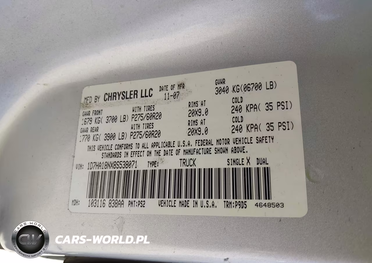 2008 Dodge Ram 1500 Slt VIN:1D7HA18NX8S538071 - 9
