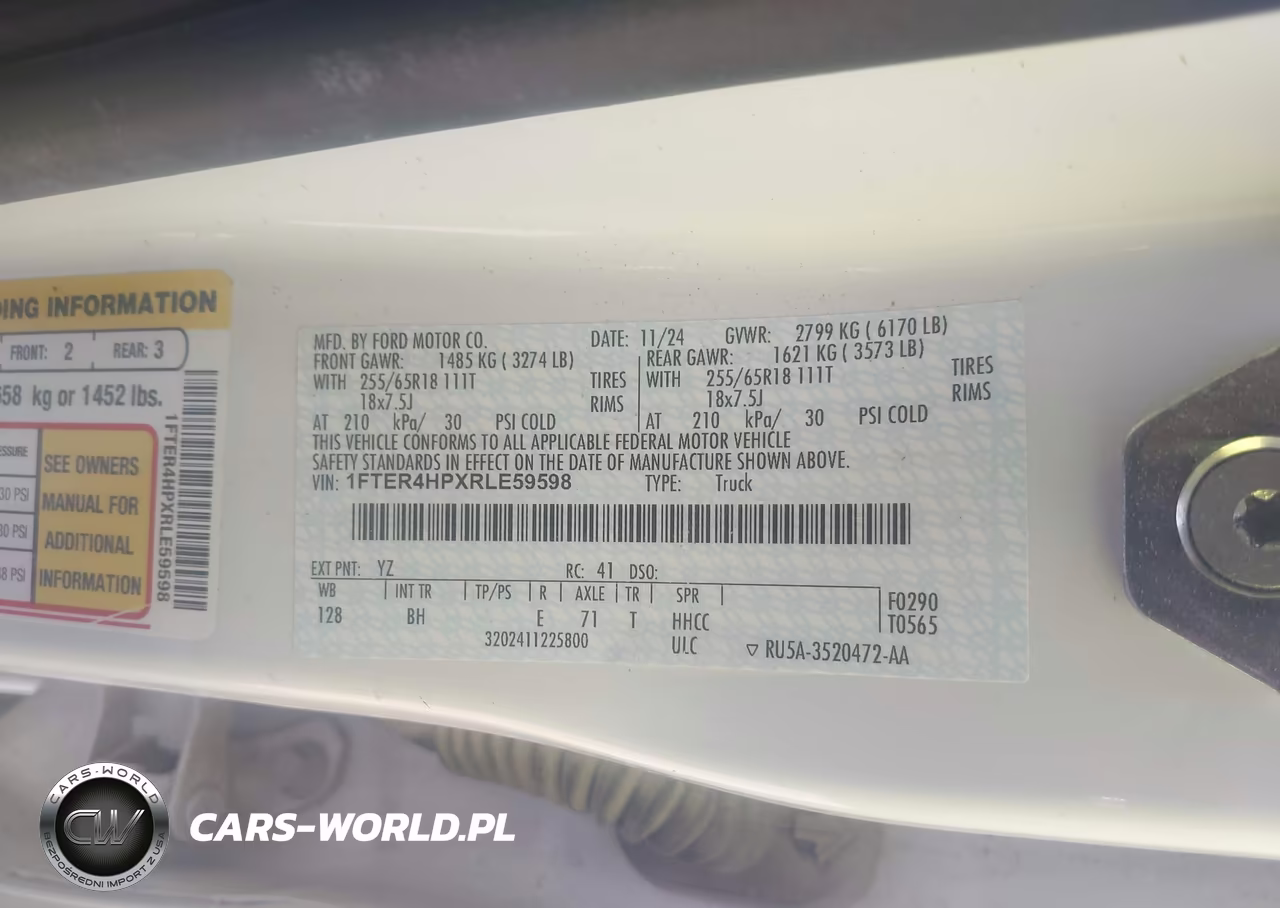 2024 Ford Ranger Xlt VIN:1FTER4HPXRLE59598 - 9