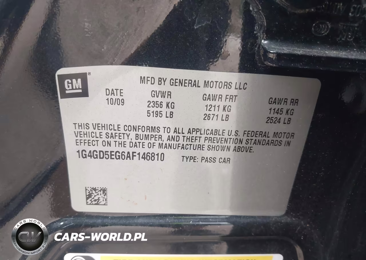 2010 Buick Lacrosse Cxl VIN:1G4GD5EG6AF146810 - 9