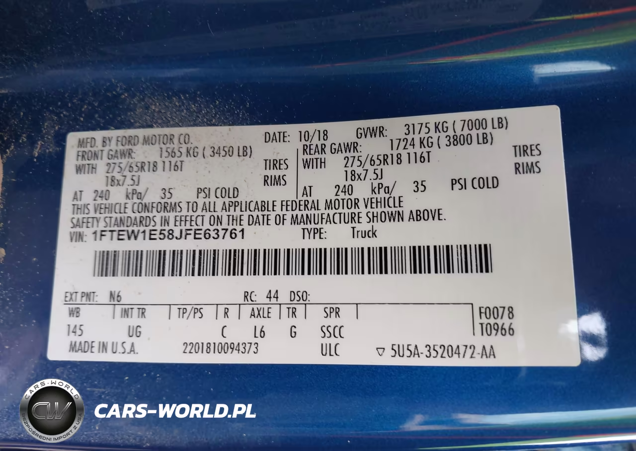 2018 Ford F-150 Xlt VIN:1FTEW1E58JFE63761 - 9