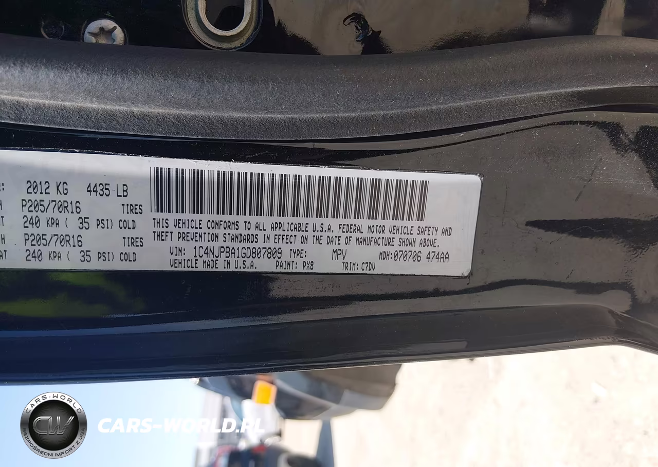 2016 Jeep Patriot Sport VIN:1C4NJPBA1GD807809 - 9