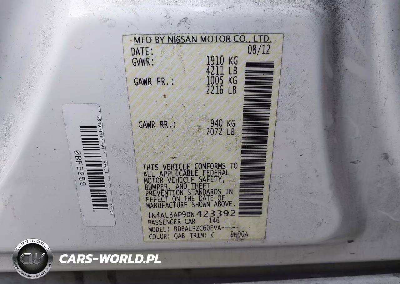 2013 Nissan Altima 2.5 VIN:1N4AL3AP9DN423392 - 9