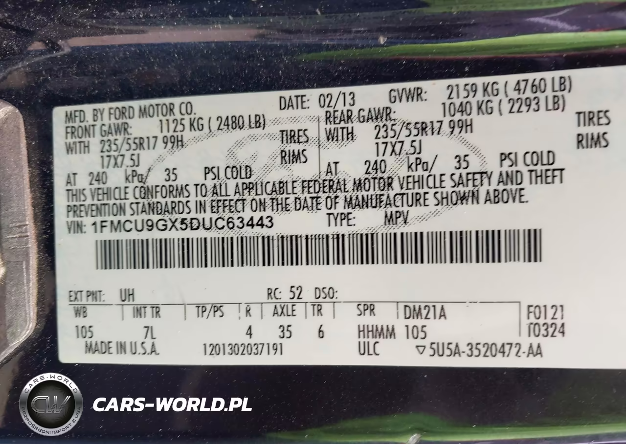 2013 Ford Escape Se VIN:1FMCU9GX5DUC63443 - 9